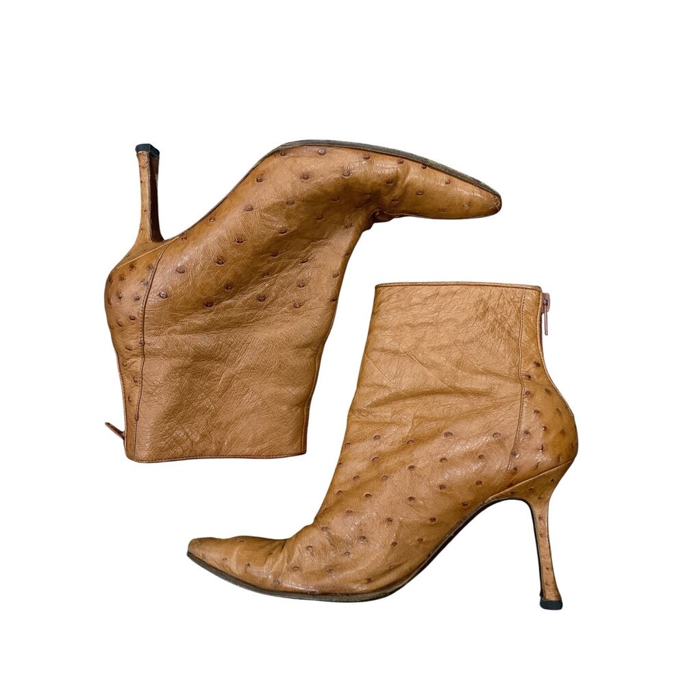 Manolo Blahnik Ostrich Bootie - Picture 3 of 6